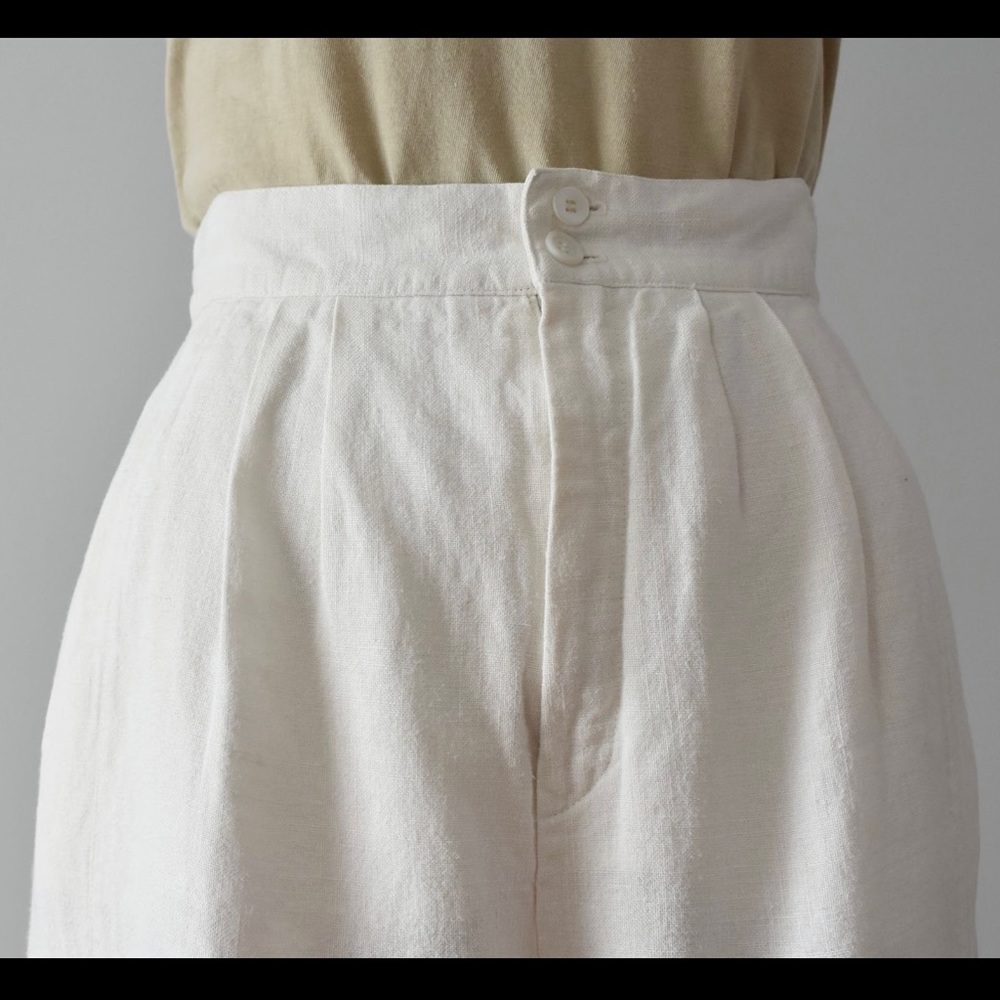 Vintage cropped linen pants - Picture 3 of 5